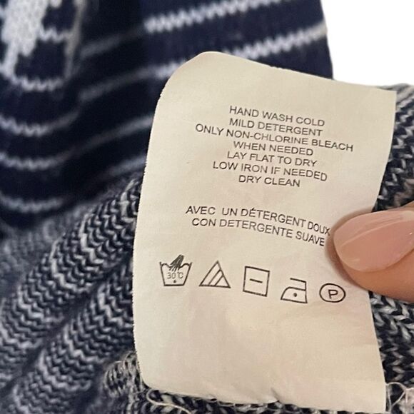 A Pea in the Pod Open Cardigan Sweater Duster Large Grey Blue Striped - Picture 5 of 6